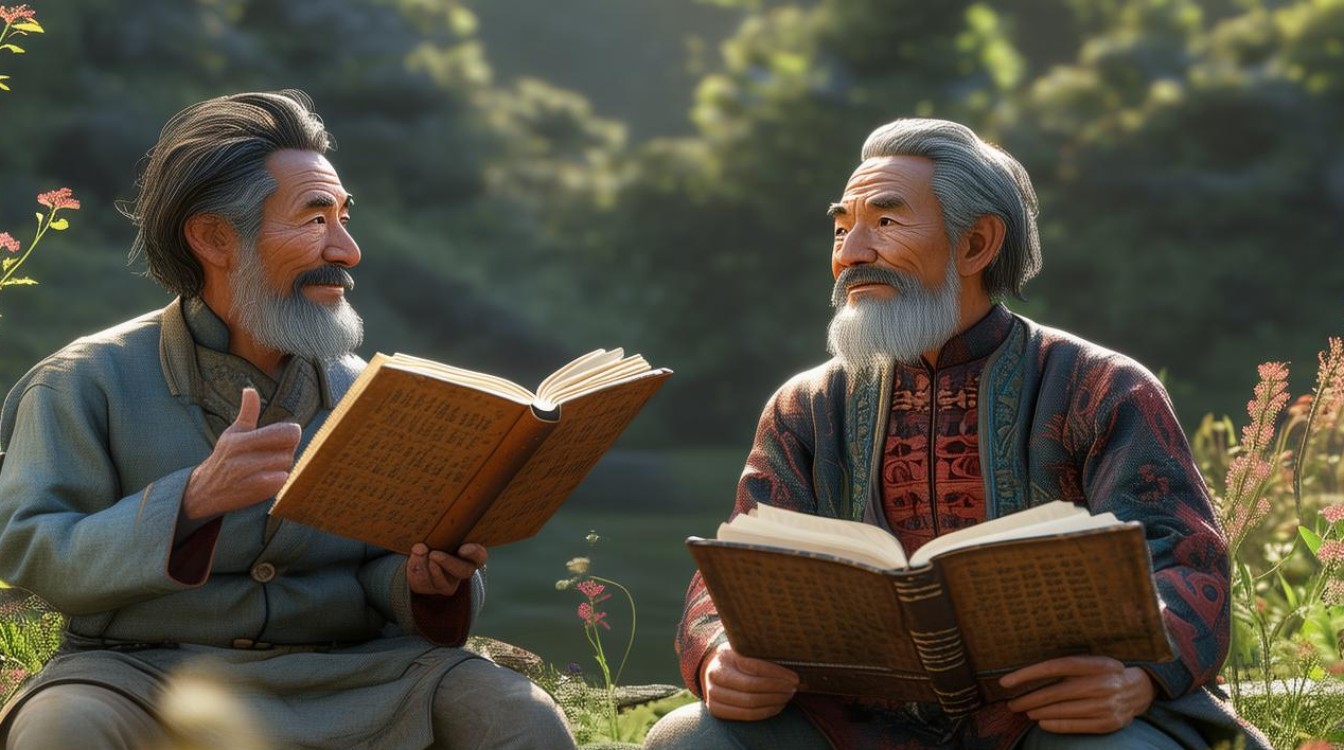 两个男人坐在石头上打一成语