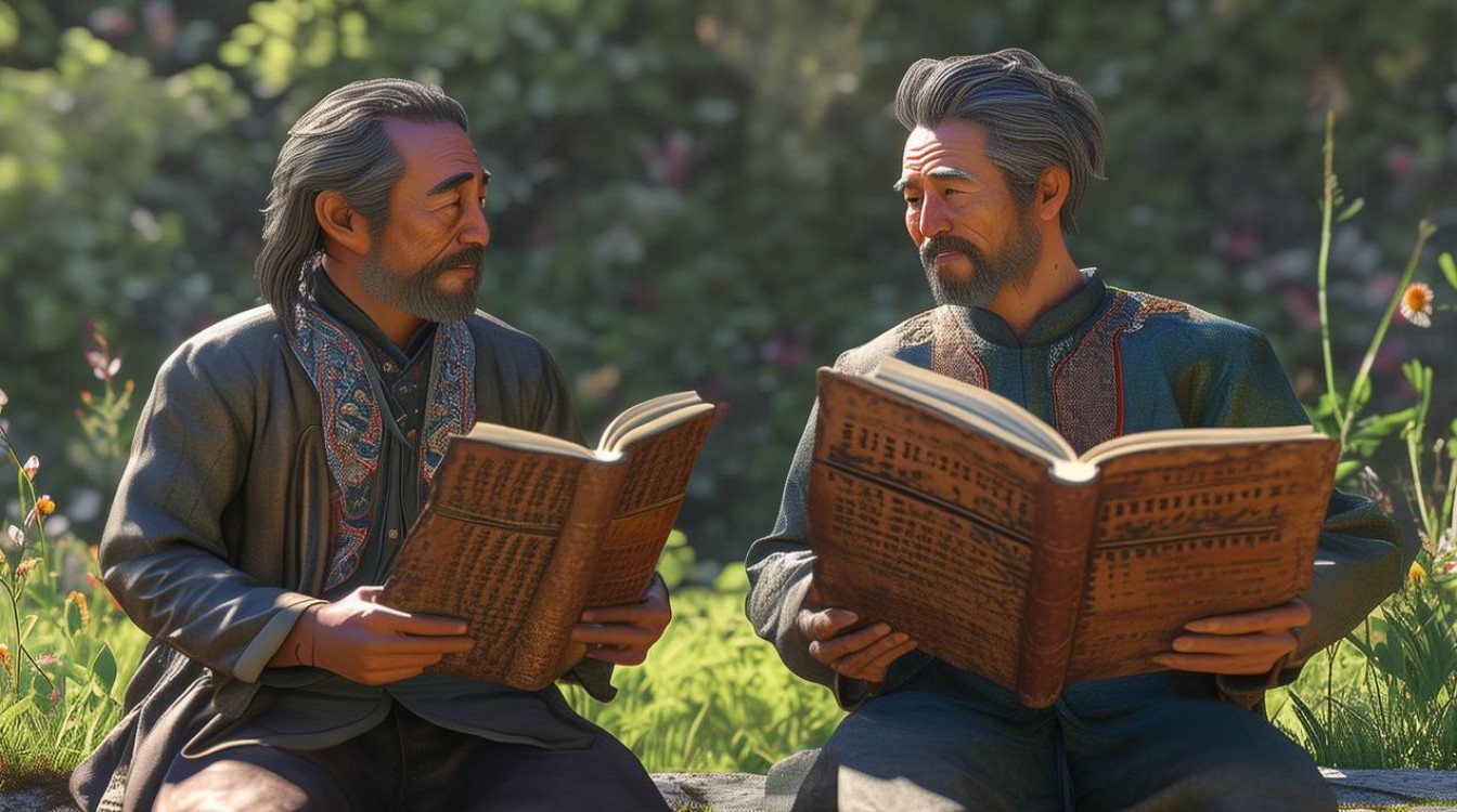 两个男人坐在石头上打一成语