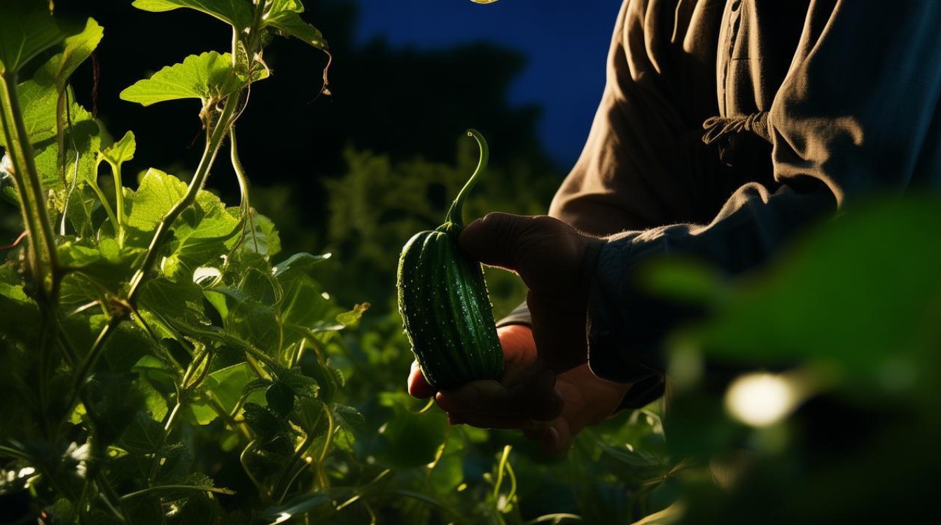 黑夜里摘黄瓜 不分老嫩
