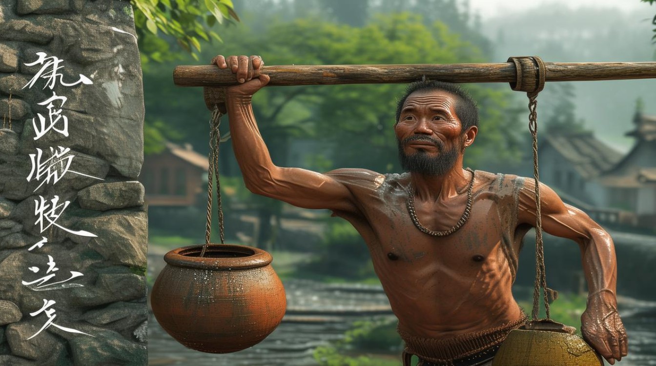 扁担挑水 心挂两头