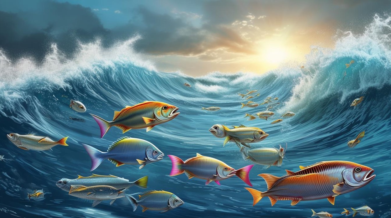 大海里的鱼 经过风浪