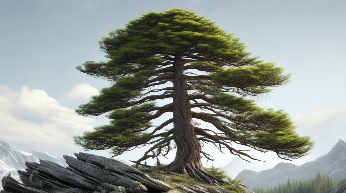 高山上的青松 久经风雨