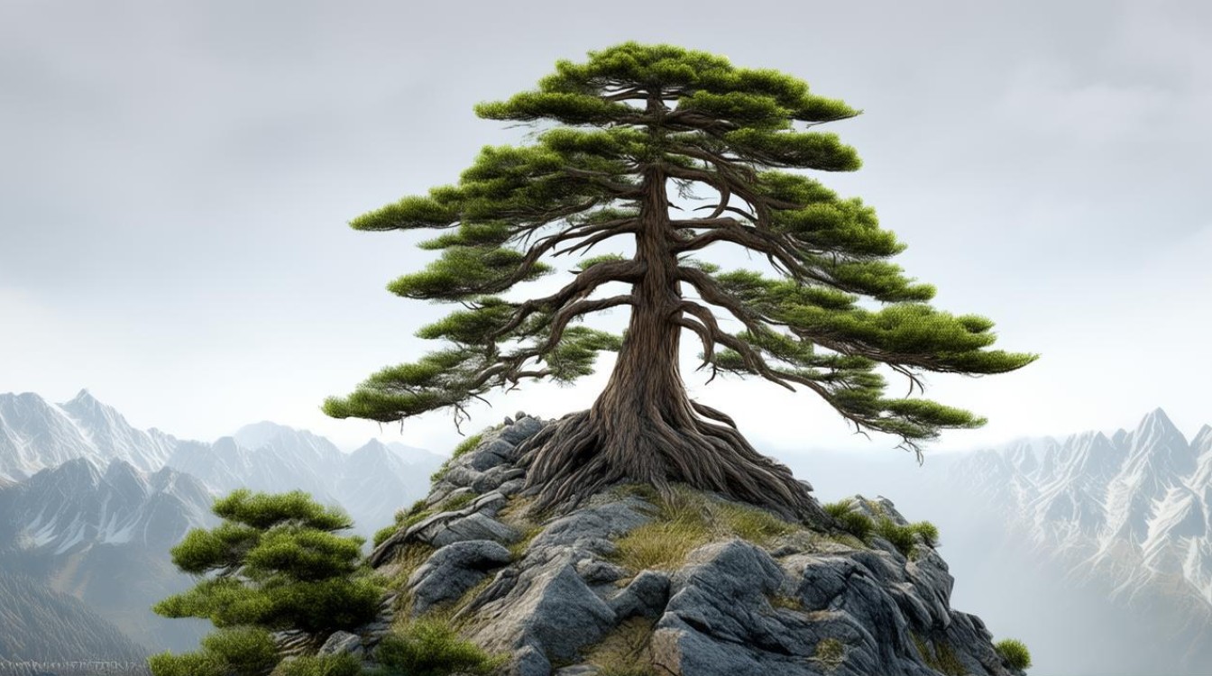 高山上的青松 久经风雨