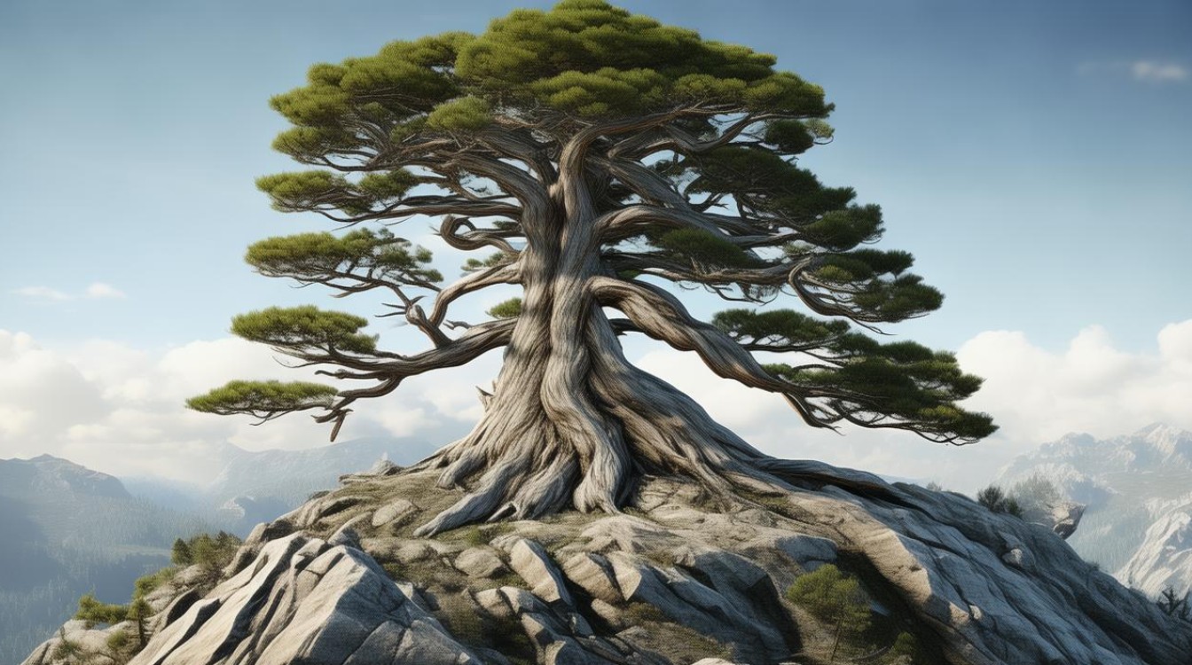 高山上的青松 久经风雨