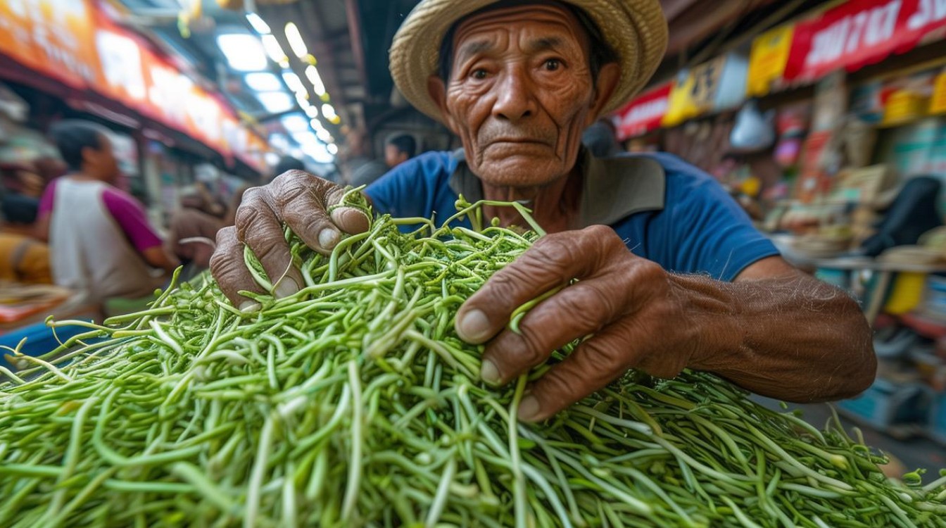 卖豆芽不带秤 乱抓