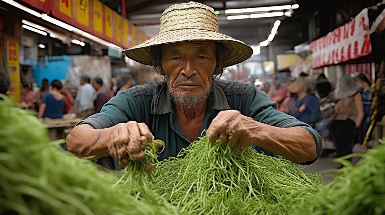 卖豆芽不带秤 乱抓