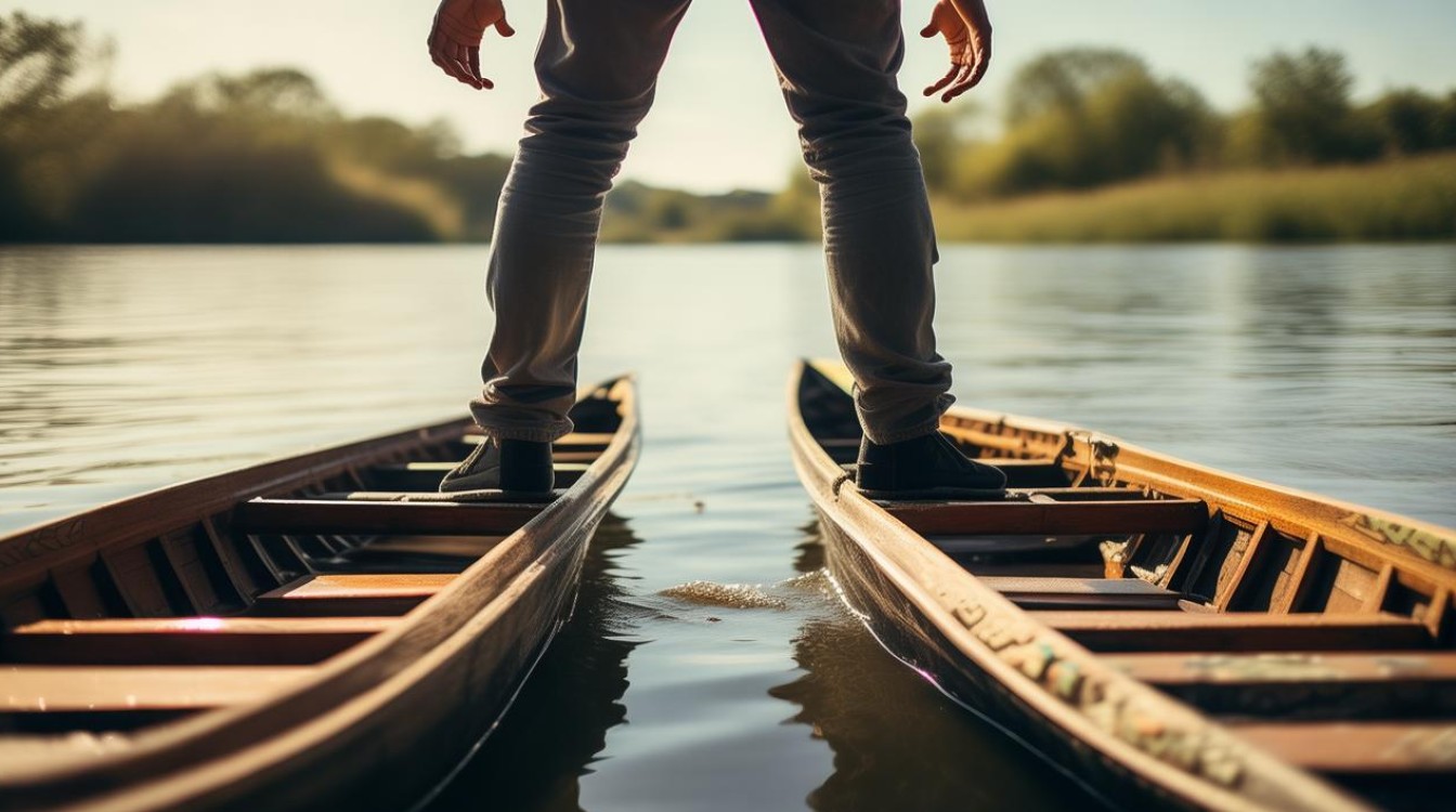 脚踩两只船 摇摆不定