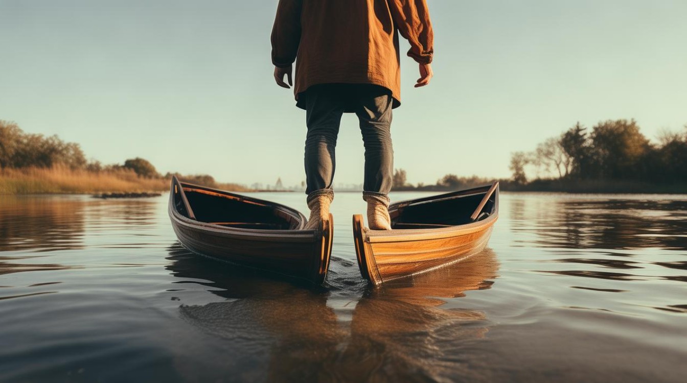 脚踩两只船 摇摆不定